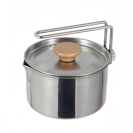 1L Camping Teapot Multitool - 304 Stainless Steel Water Boiling Kettle Pot Cooker