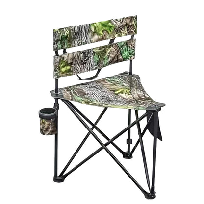 Folding Fishing Chair - Lightweight Tripod Camping Chair with Backrest, Cup Holder, and Portability for Hiking and Travel